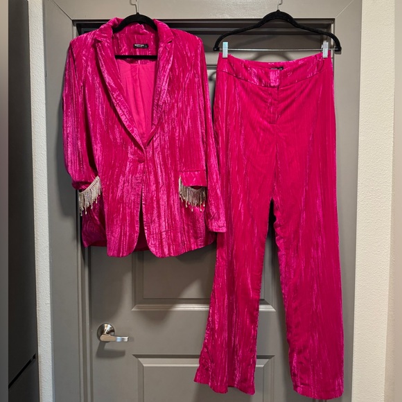 Nasty Gal Jackets & Blazers - NASTY GAL | Crushed Velvet Co-Ord